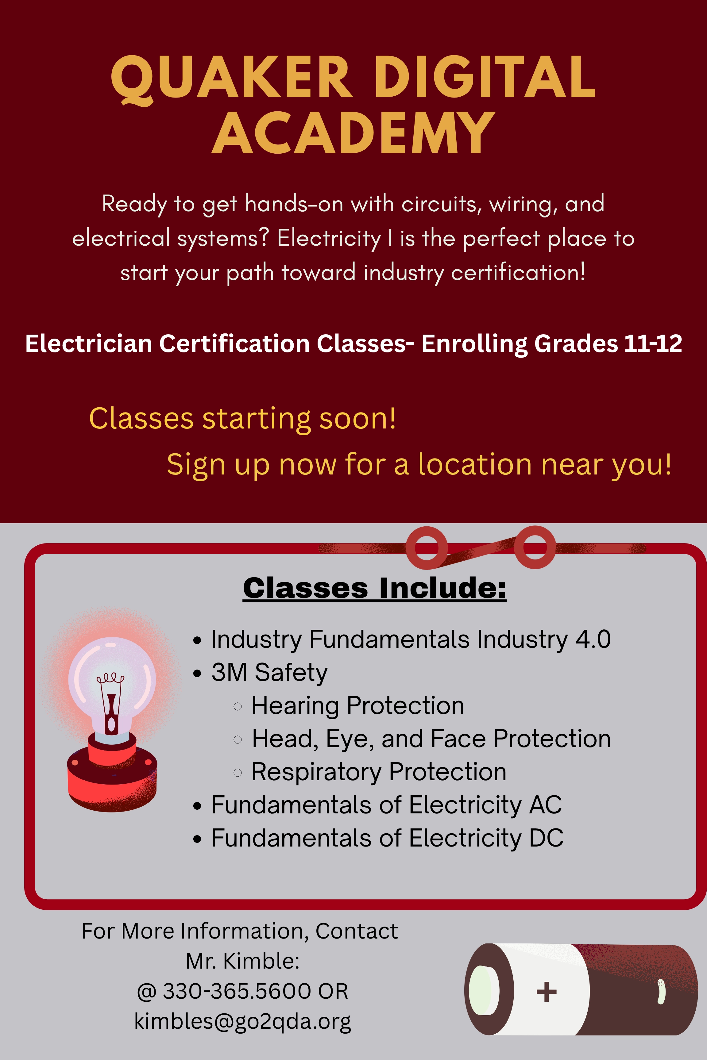 Quaker Digital Academy Industry Credential Program: Electrical